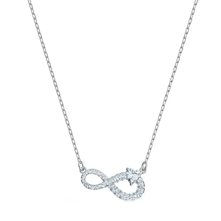 Swarovski Infinity Necklace White Rhodium Plated