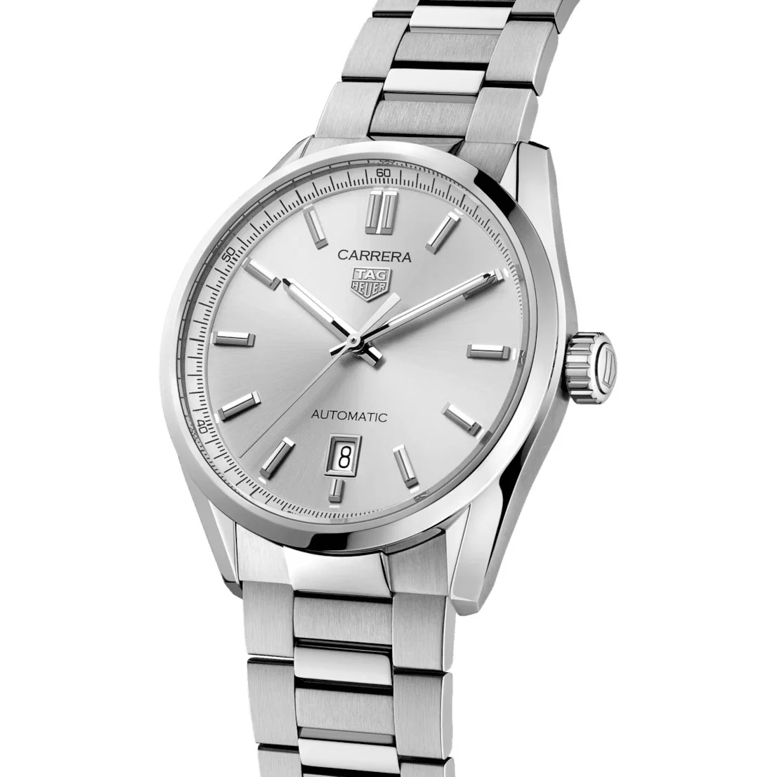 TAG Heuer Carrera Men's Silver Date Automatic Watch - Image 2