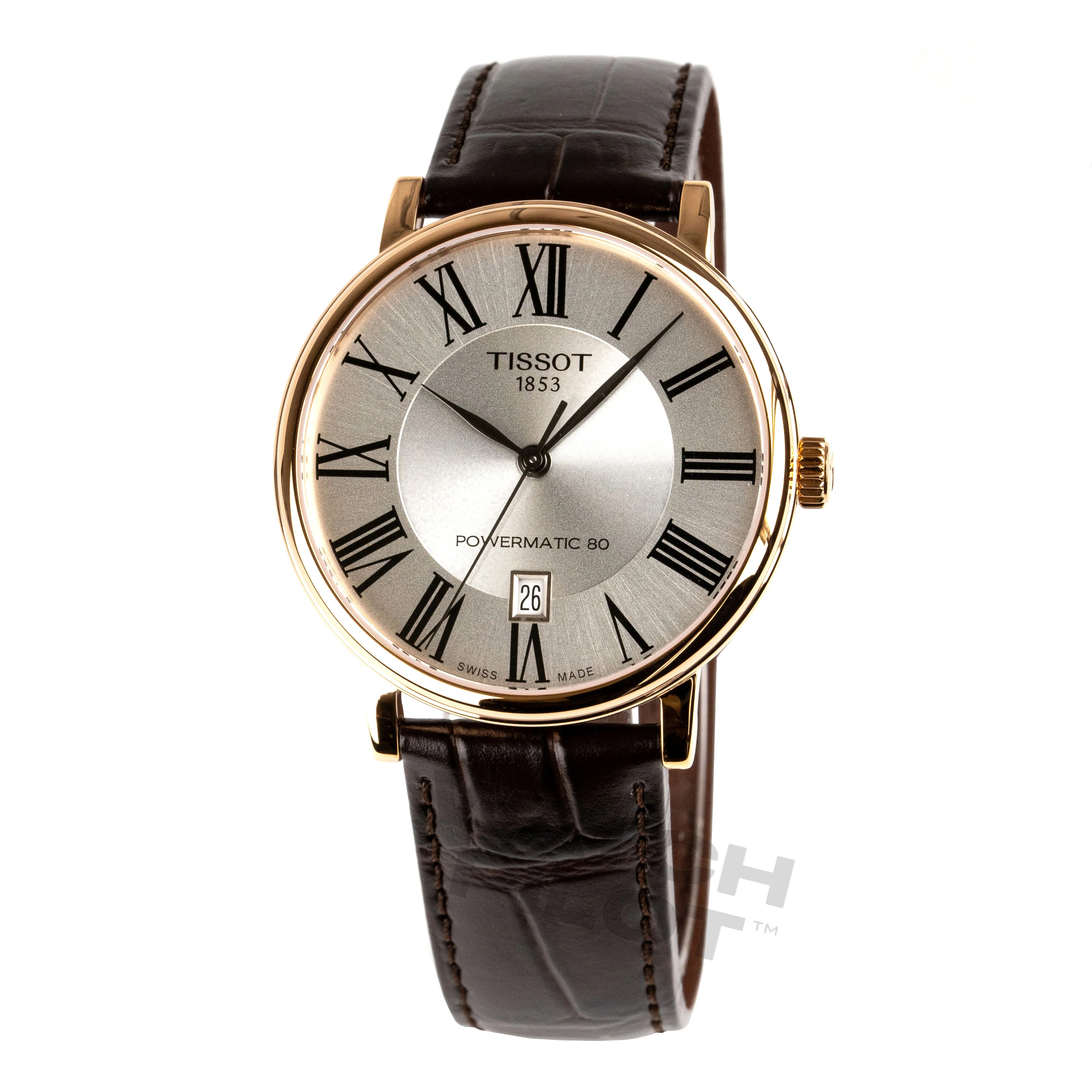 Tissot Men's Watch Carson Auto Powermatic 80 Premium 40mm Silver Brown