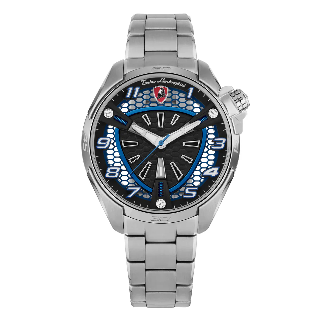 Tonino Lamborghini Shock ABS Men's Silver Blue Watch