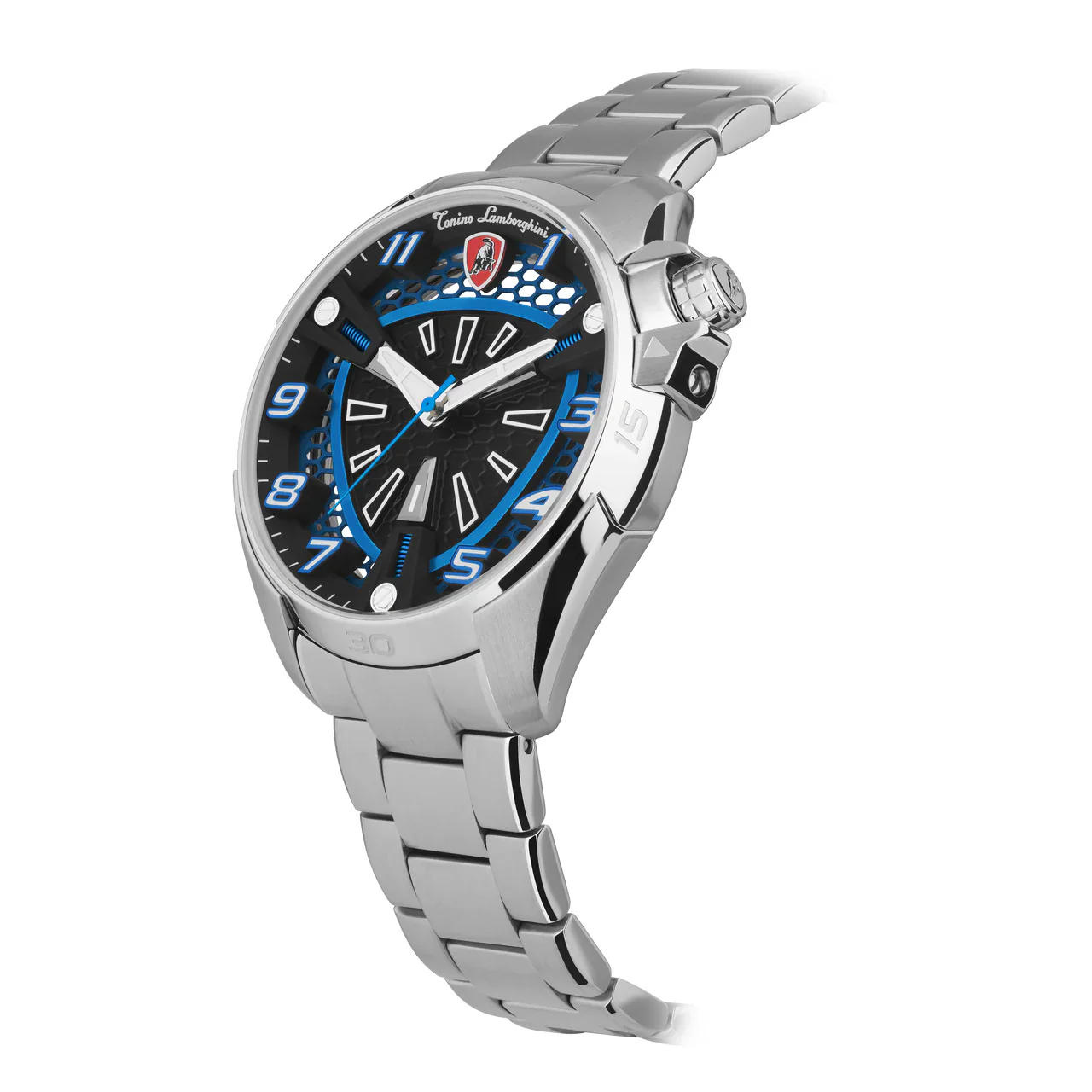Tonino Lamborghini Shock ABS Men's Silver Blue Watch - Image 2