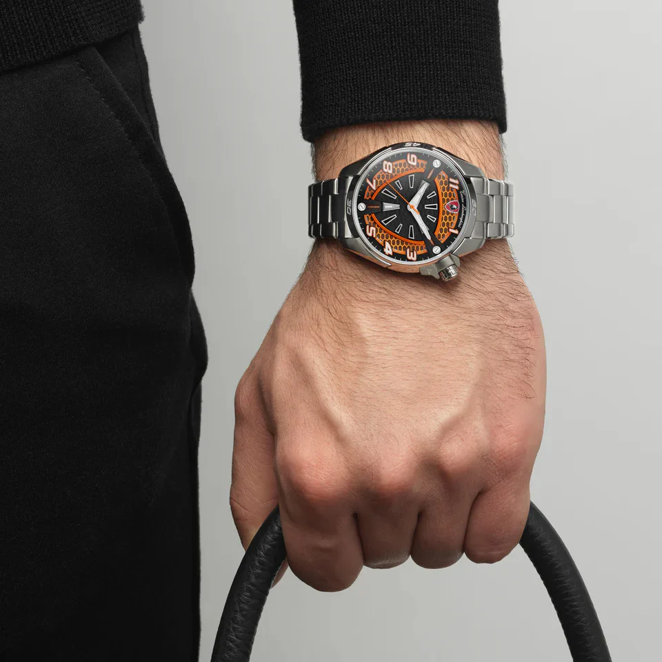 Tonino Lamborghini Shock ABS Men's Silver Orange Watch - Image 6