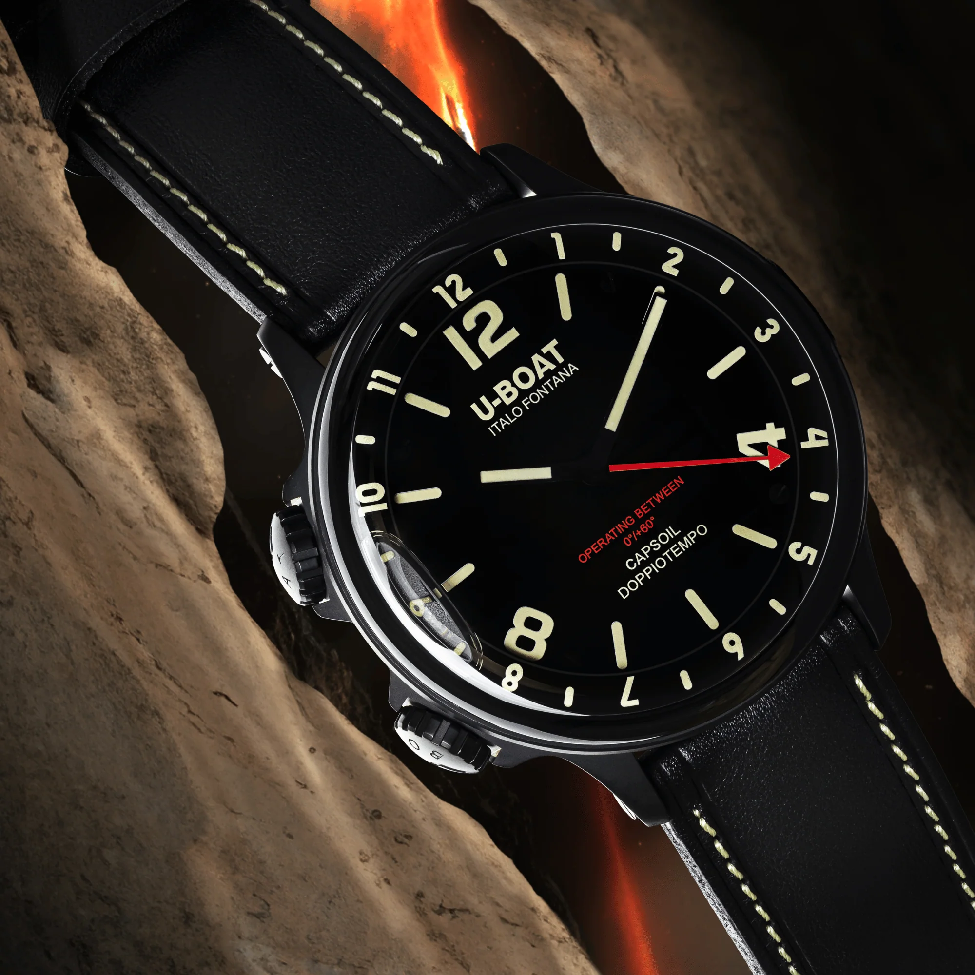 U-Boat Men's Watch Capsoil Doppiotempo 55mm DLC Black Rehaut - Image 3