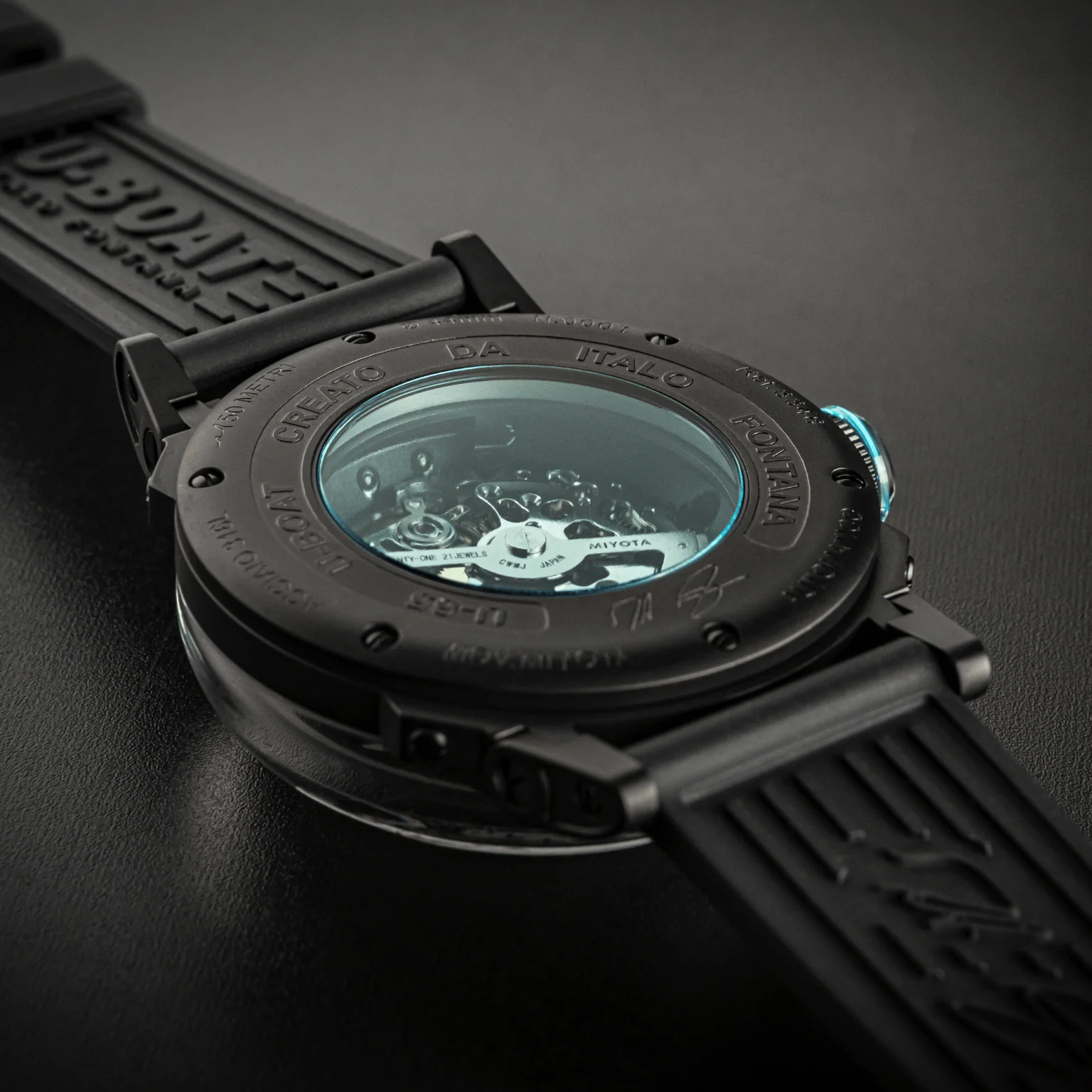 U-Boat U-65 Automatic Black Turquoise Skeleton Watch - Image 3
