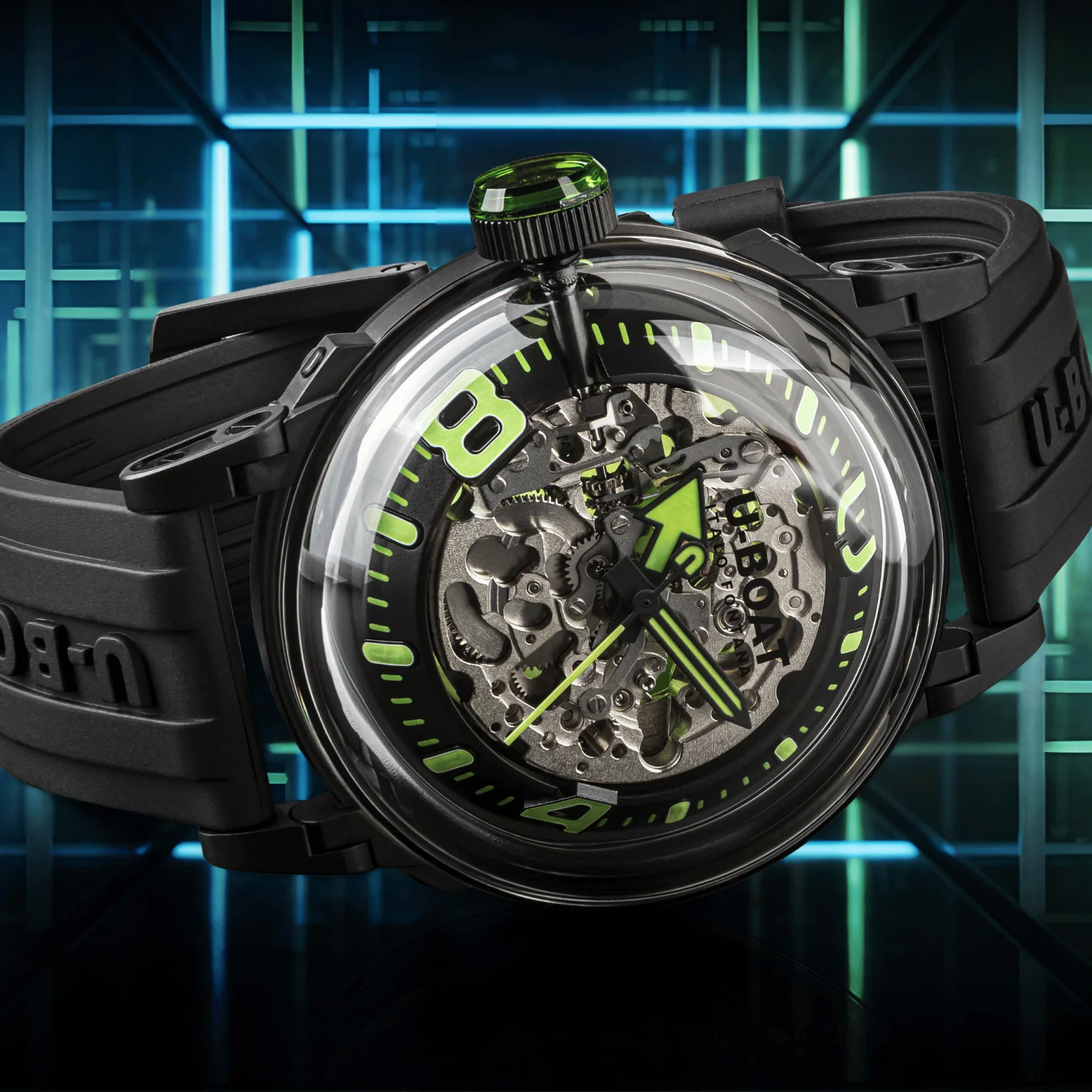 U-Boat U-65 Automatic Men's Black Green Watch - Image 4