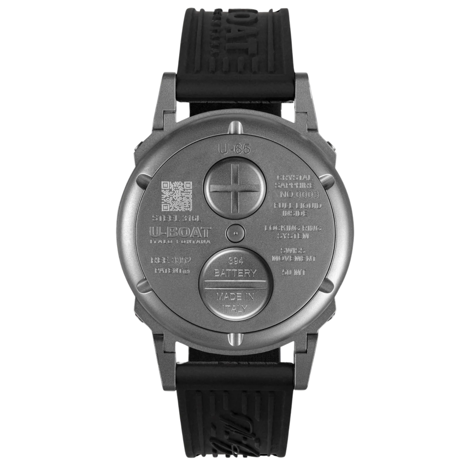 U-Boat U-65 Men's Black Turquoise Watch - Image 2