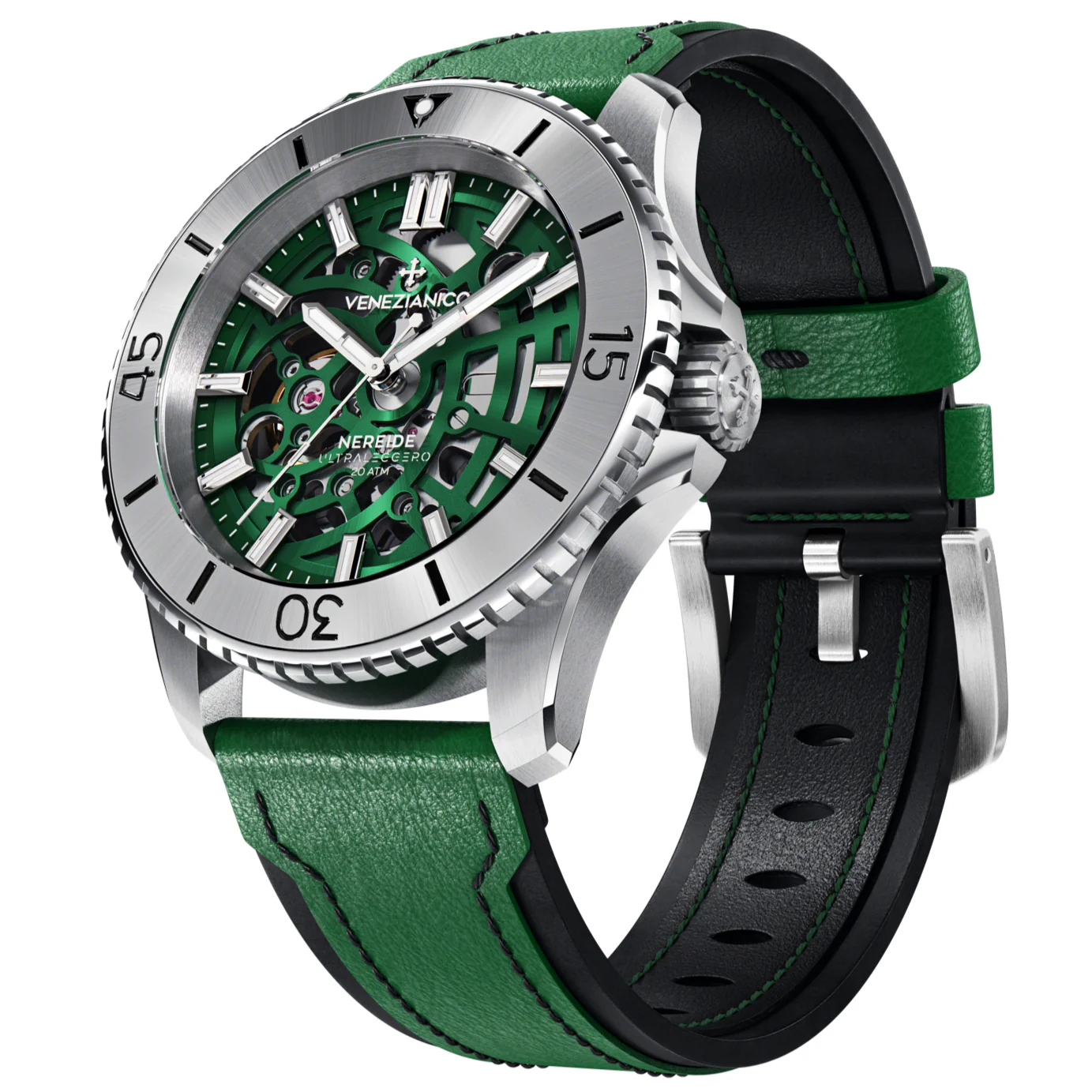 Venezianico Nereide Ultraleggero 42 Men's Green Watch - Image 5