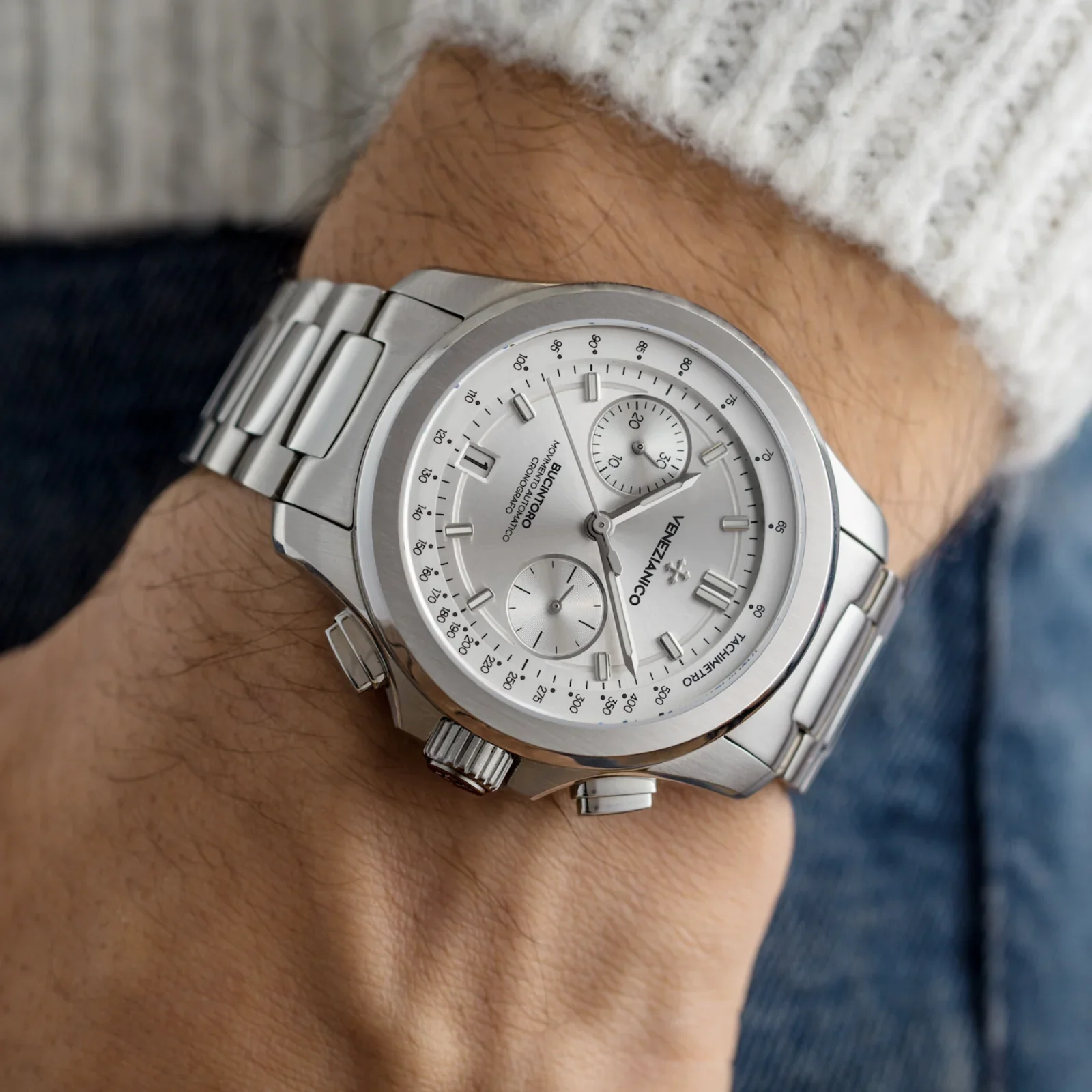 Venezianico Automatic Chronograph Watch Bucintoro 40mm Silver - Image 2