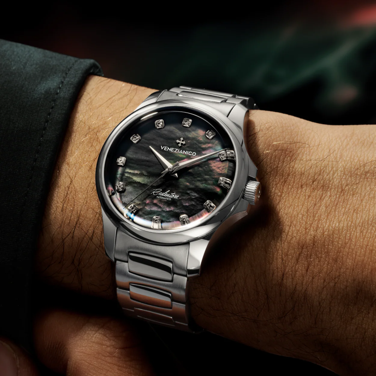Venezianico Redentore 36mm Diamond Automatic Black MOP Watch - Image 3