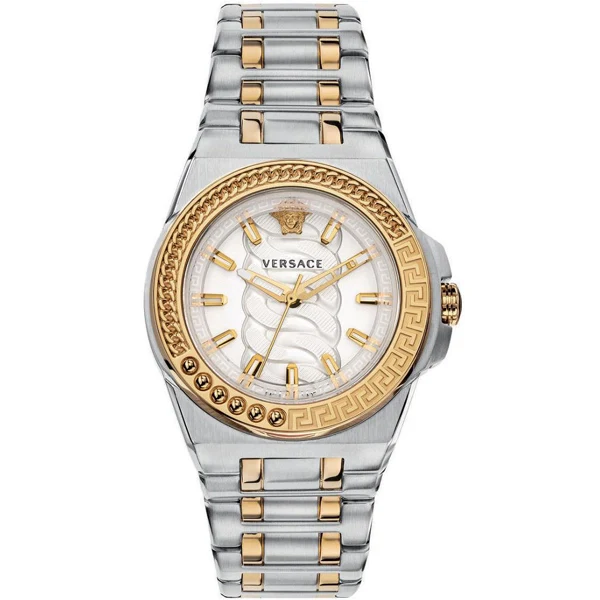Versace Chain Reaction Unisex White Silver Watch
