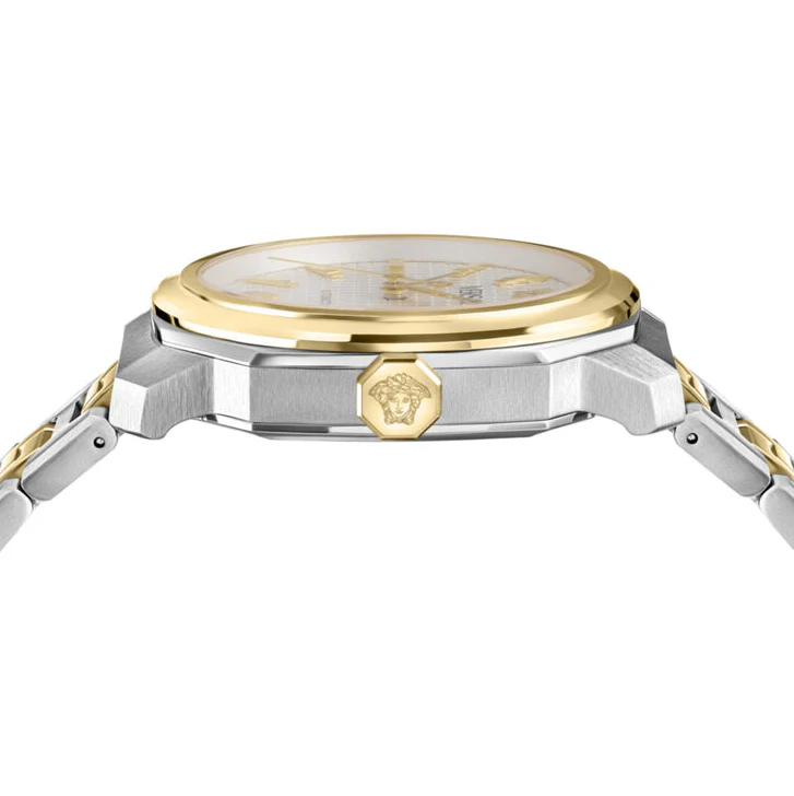 Versace Dylos Automatic Men's White Silver Gold Watch - Image 2