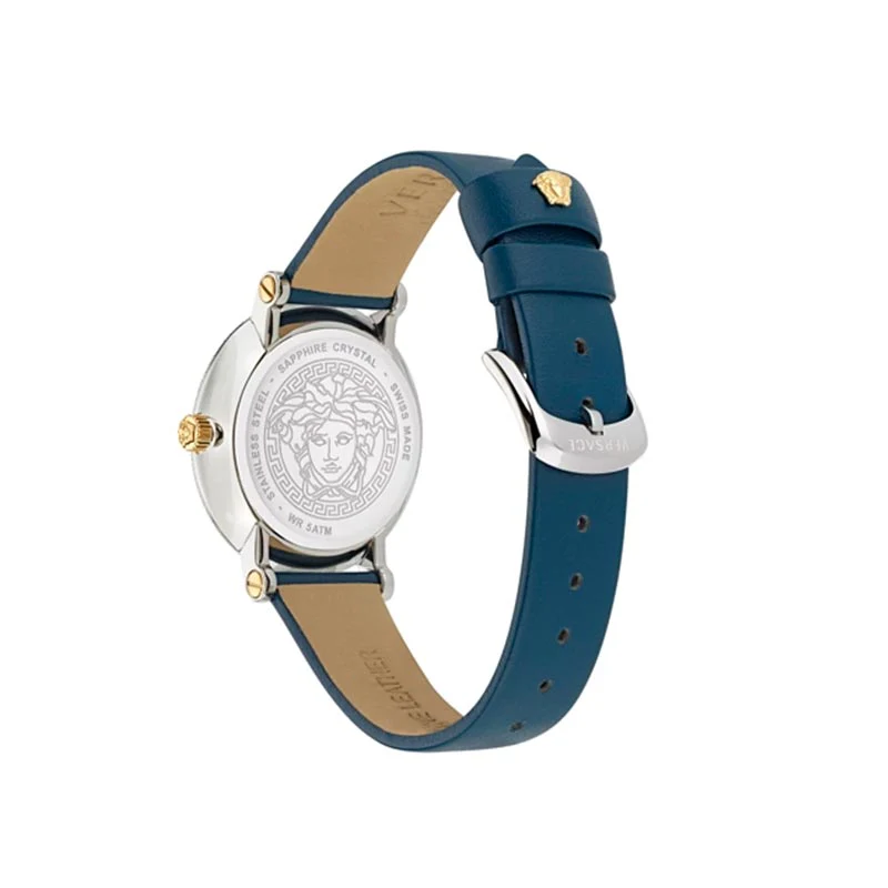 Versace Greca Flourish Quartz Ladies' Silver Blue Watch - Image 2