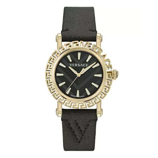 Versace Greca Glam Men’s Black Gold Quartz Watch