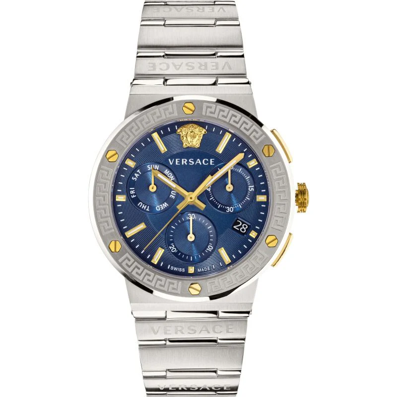 Versace Greca Logo CHR Men's Blue Watch