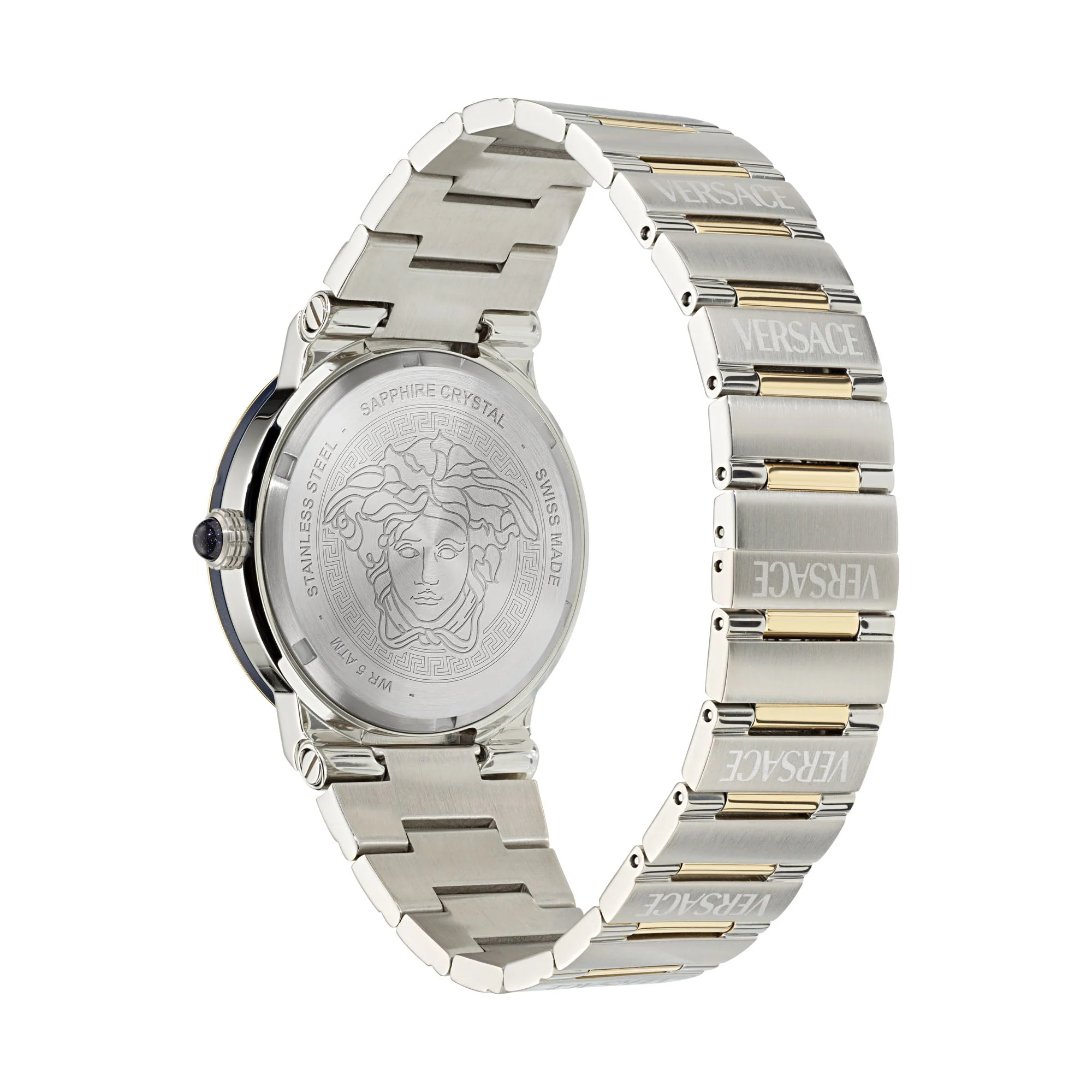 Versace Greca Logo Moonphase Ladies' White Two-Tone Watch - Image 2