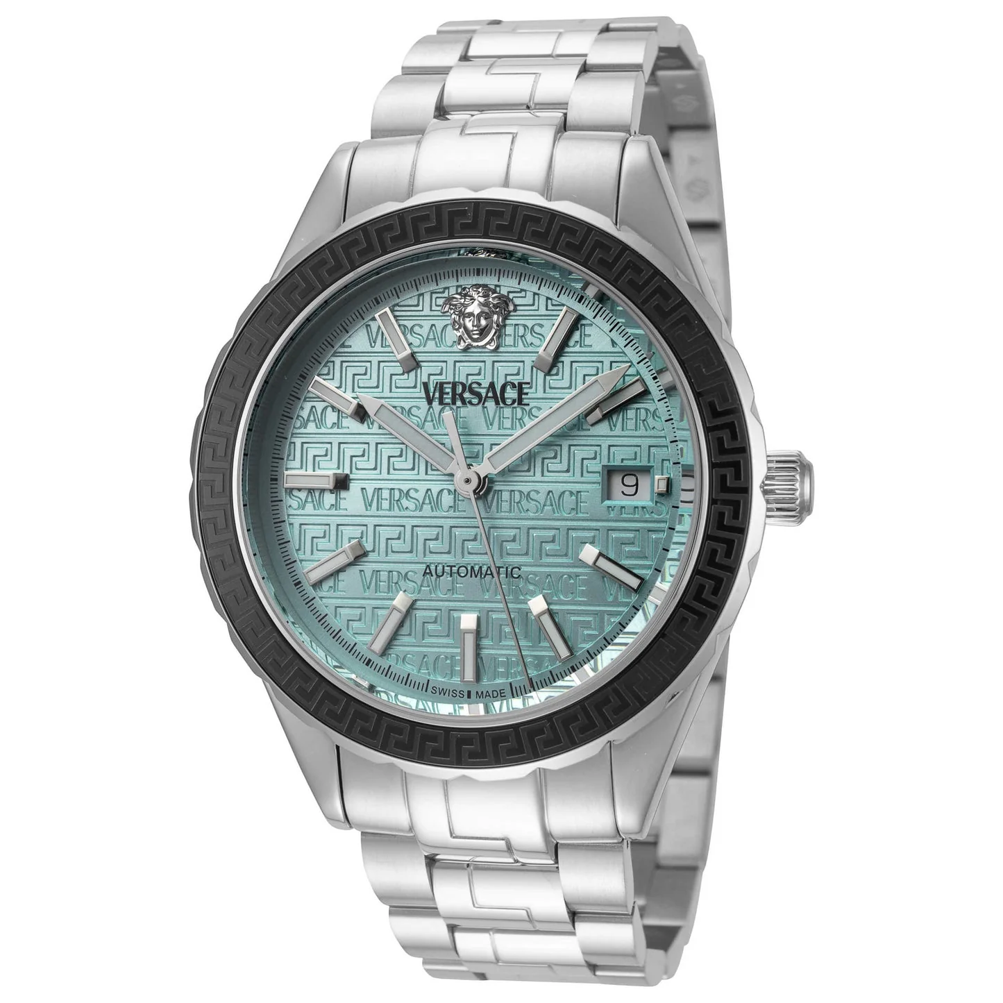 Versace Hellenyium Automatic Men's Turquoise Silver Watch - Image 4