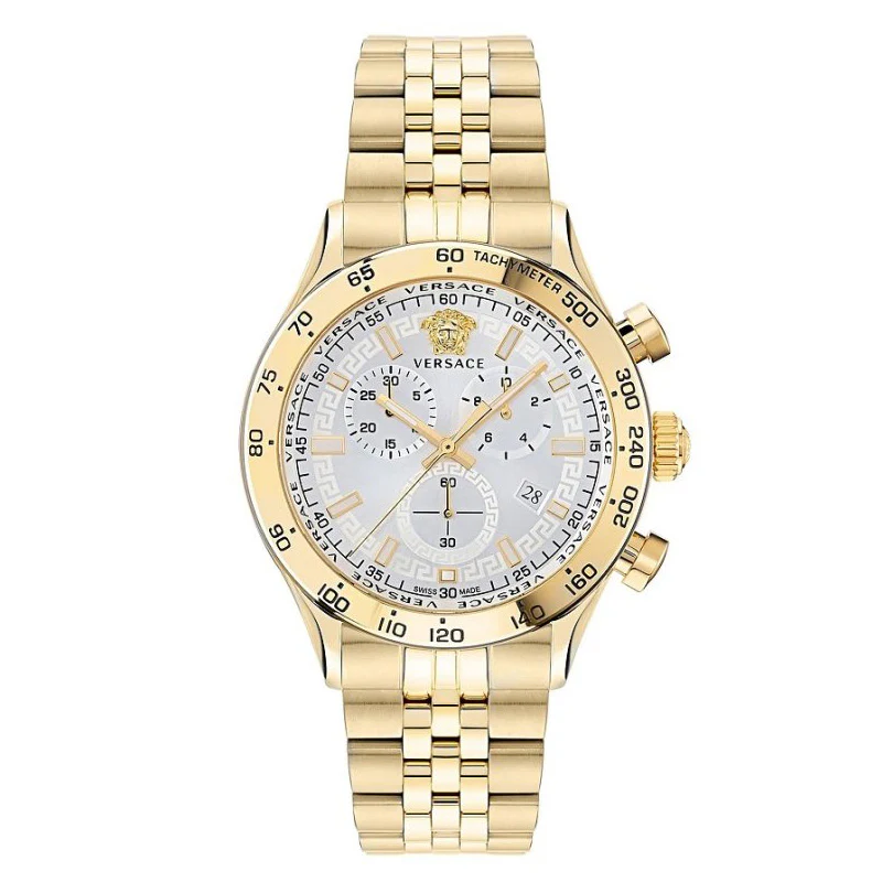Versace Hellenyium Chronograph Men's Gold Silver Watch