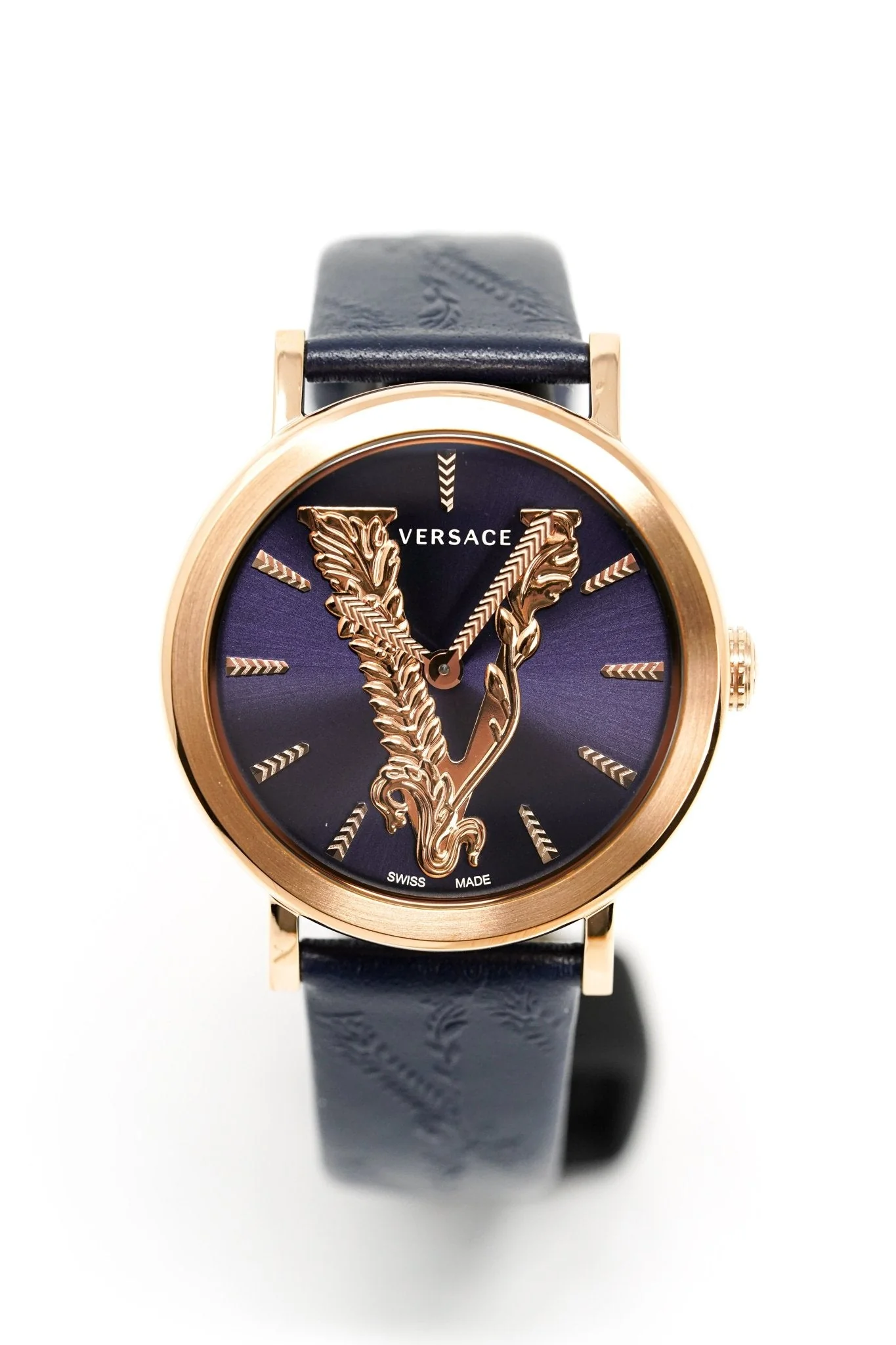 Versace Ladies Watch Virtus Blue IP Gold - Image 6