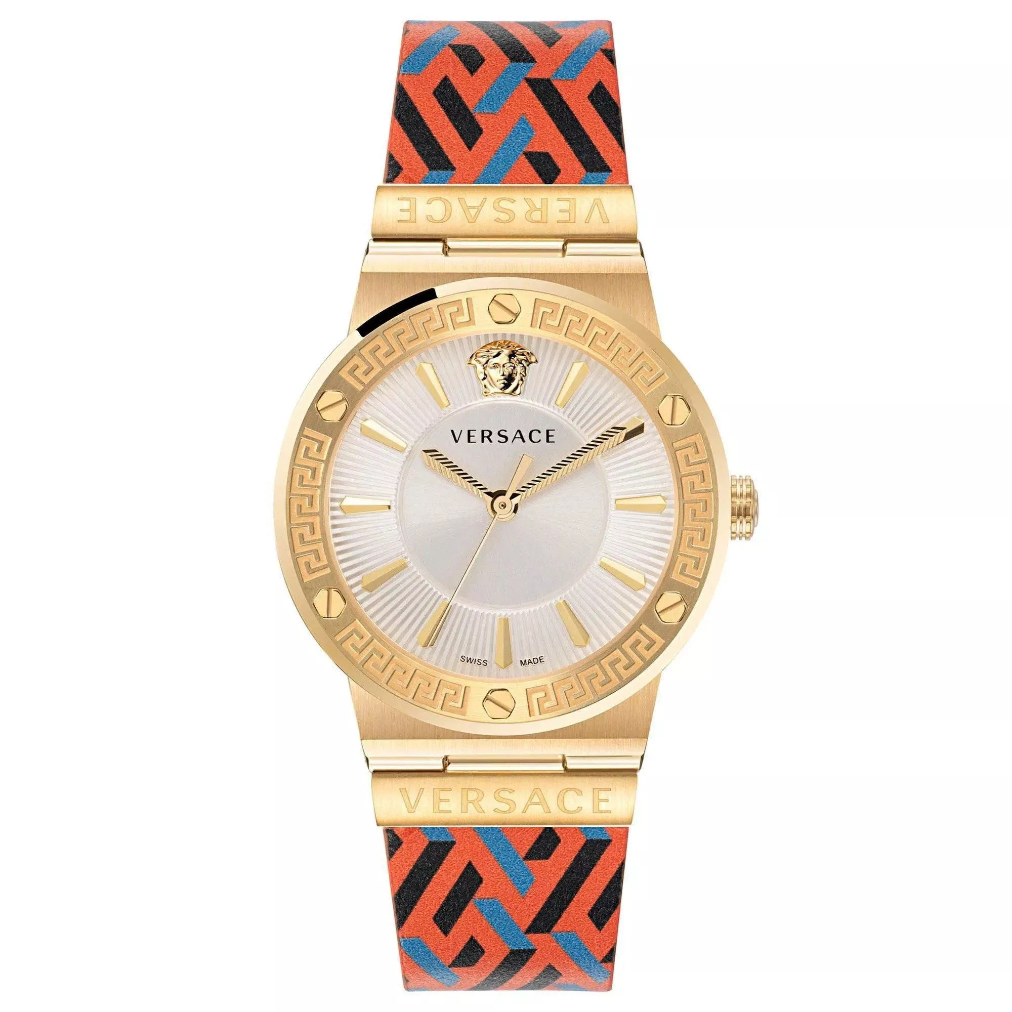 Versace Ladies Watch Greca 38mm Logo Gold Multicolour
