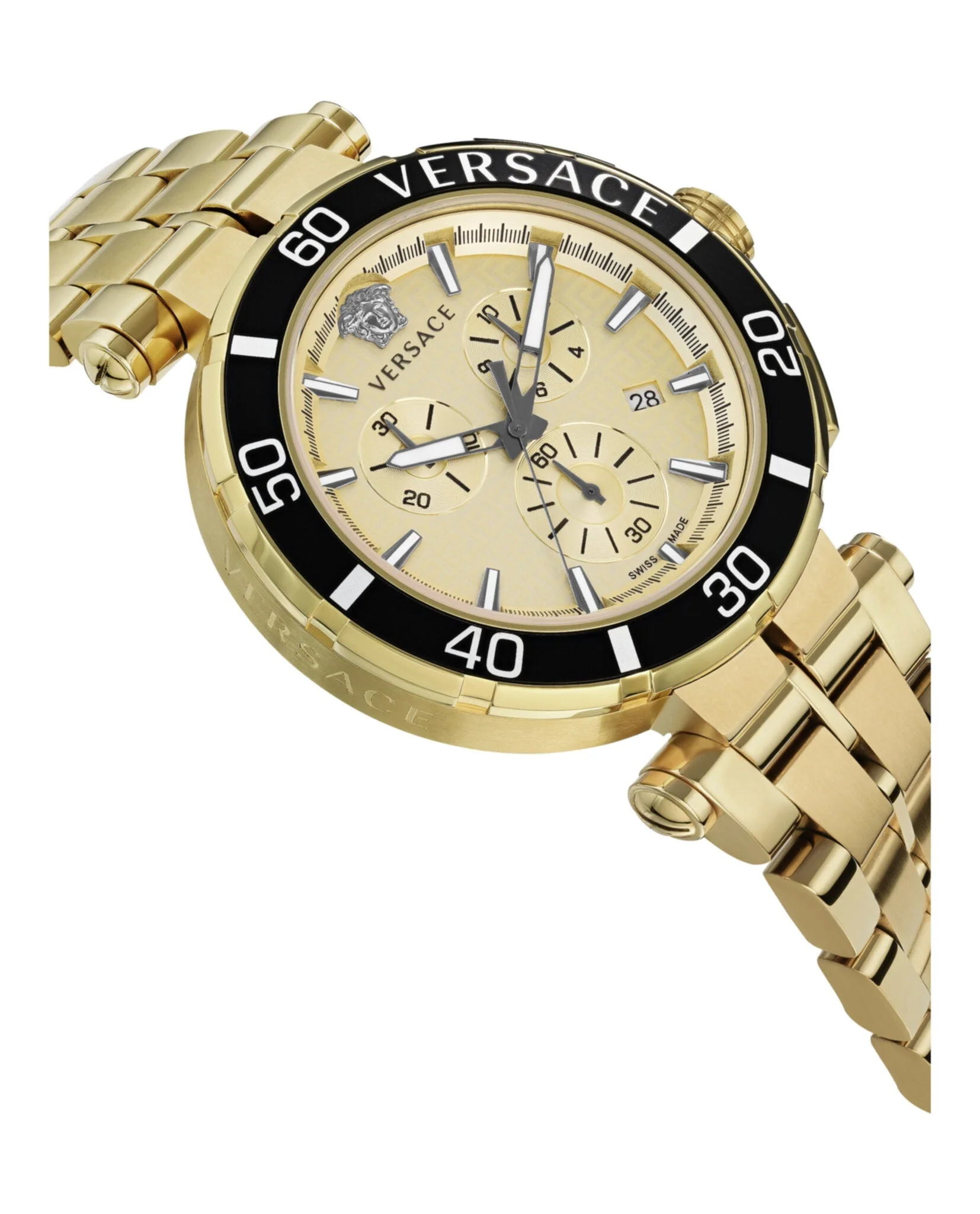 Versace Men's Watch 45mm Greca Chronograph Gold - Image 2