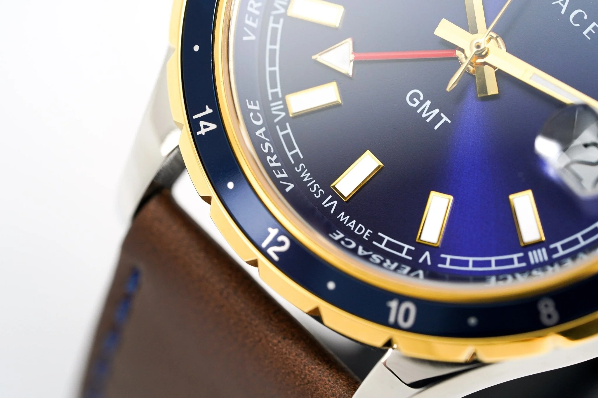 Versace Men's Watch Hellenyium GMT Blue Leather - Image 10