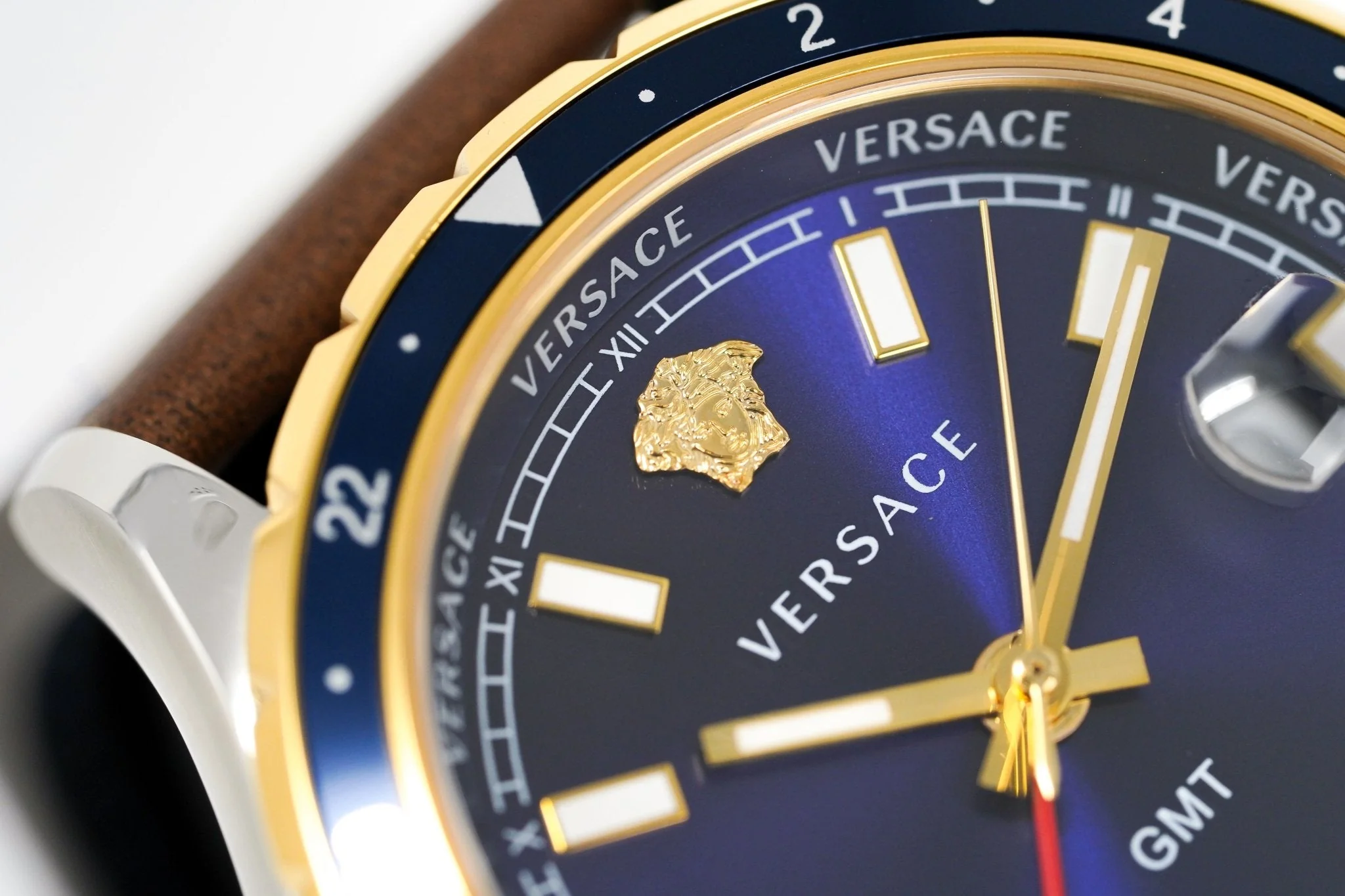 Versace Men's Watch Hellenyium GMT Blue Leather - Image 3