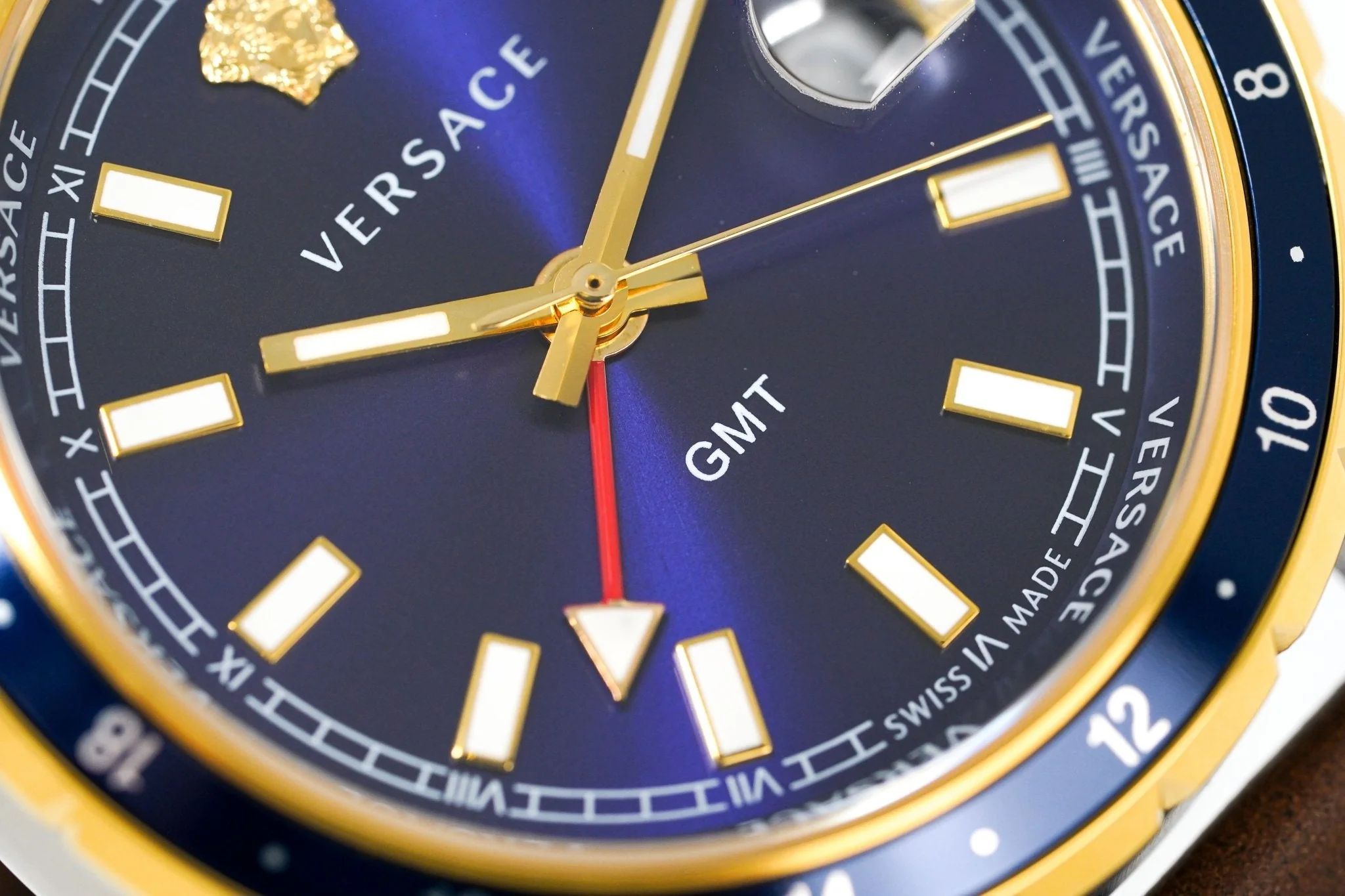 Versace Men's Watch Hellenyium GMT Blue Leather - Image 8