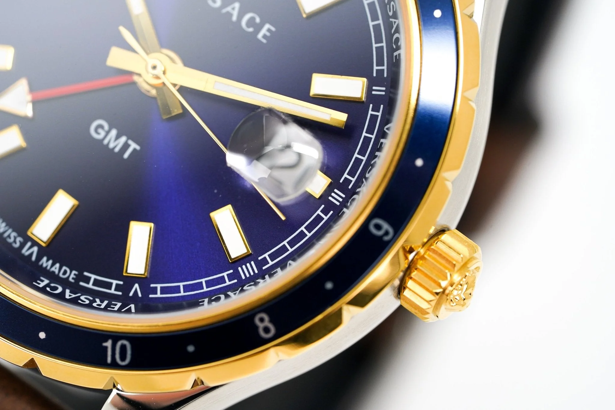 Versace Men's Watch Hellenyium GMT Blue Leather - Image 9