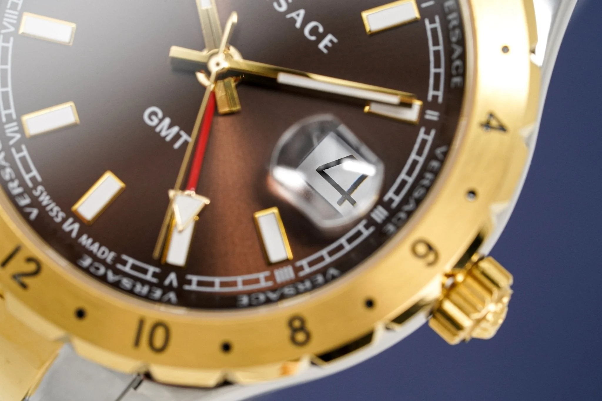 Versace Men's Watch Hellenyium GMT Brown Two-Tone Bracelet - Image 8