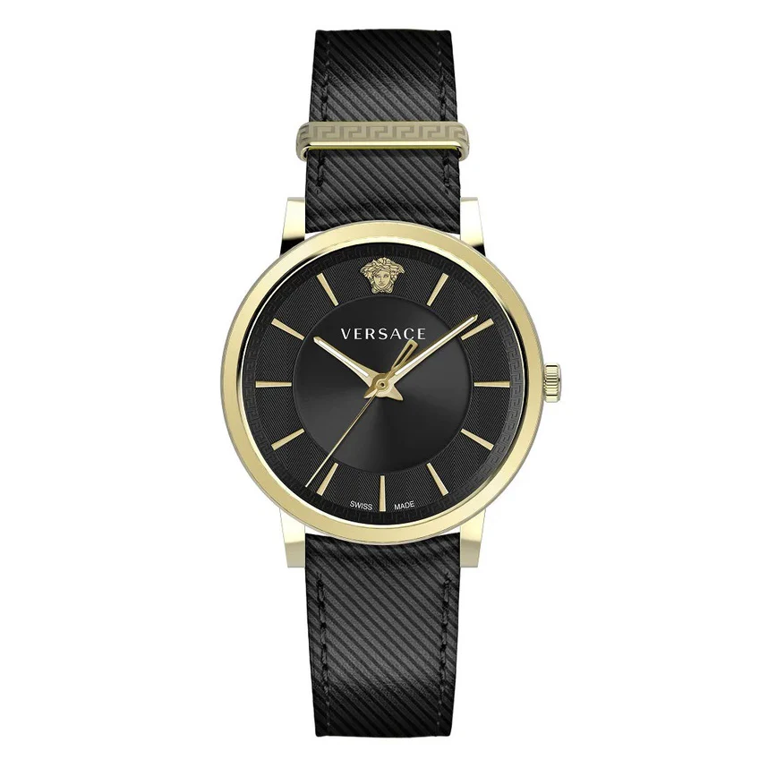 Versace Men's Watch V-Circle Black Gold