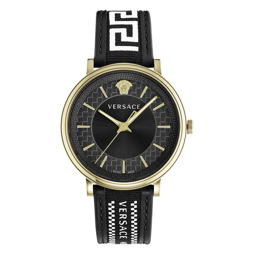 Versace Men's Watch V-Circle Black Gold