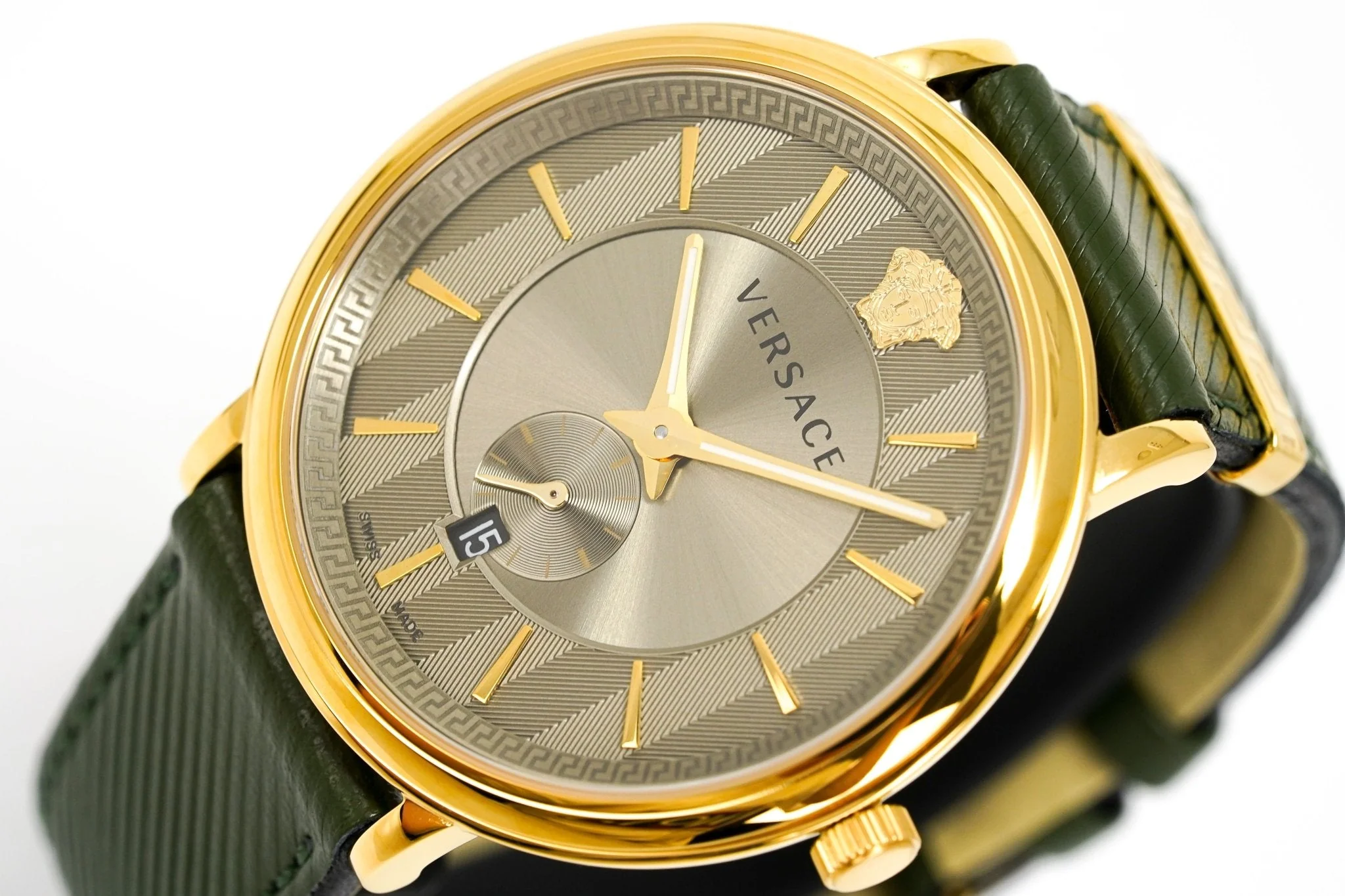 Versace Men's Watch V-Circle Small Seconds Green - Image 2