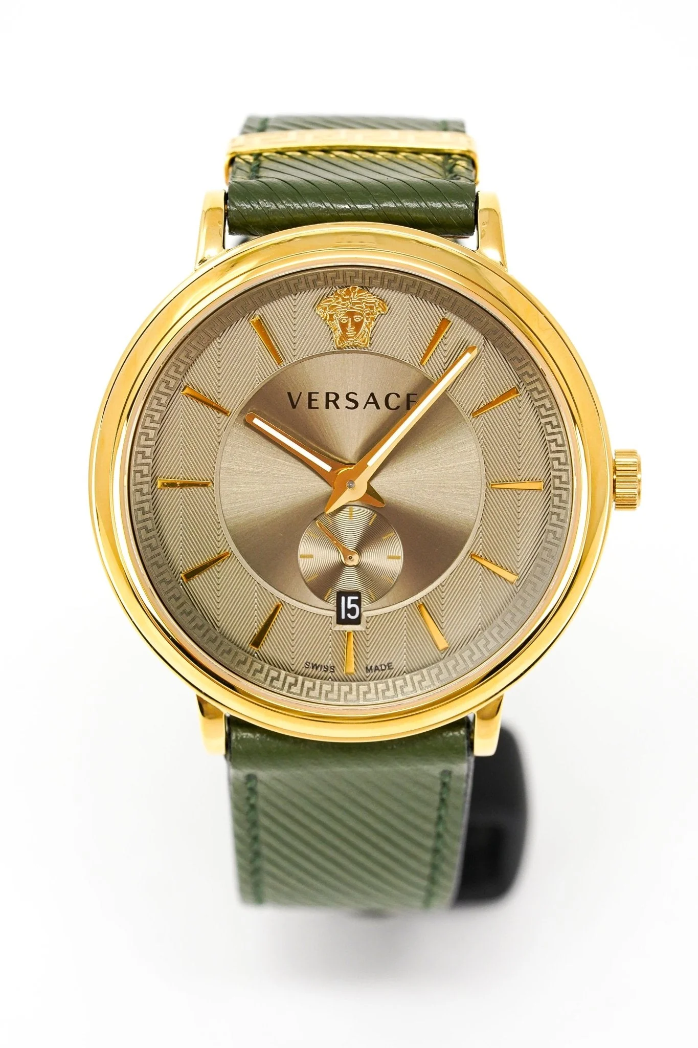 Versace Men's Watch V-Circle Small Seconds Green - Image 6
