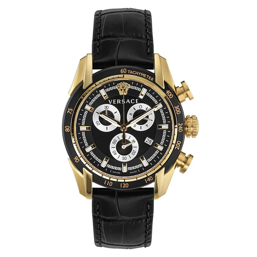 Versace Men's Watch V-Ray 44mm Black Gold