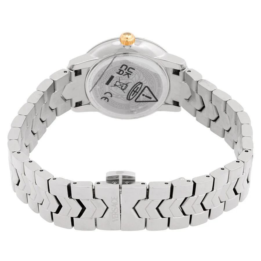 Versace V-Icon Ladies Green Silver Watch - Image 3