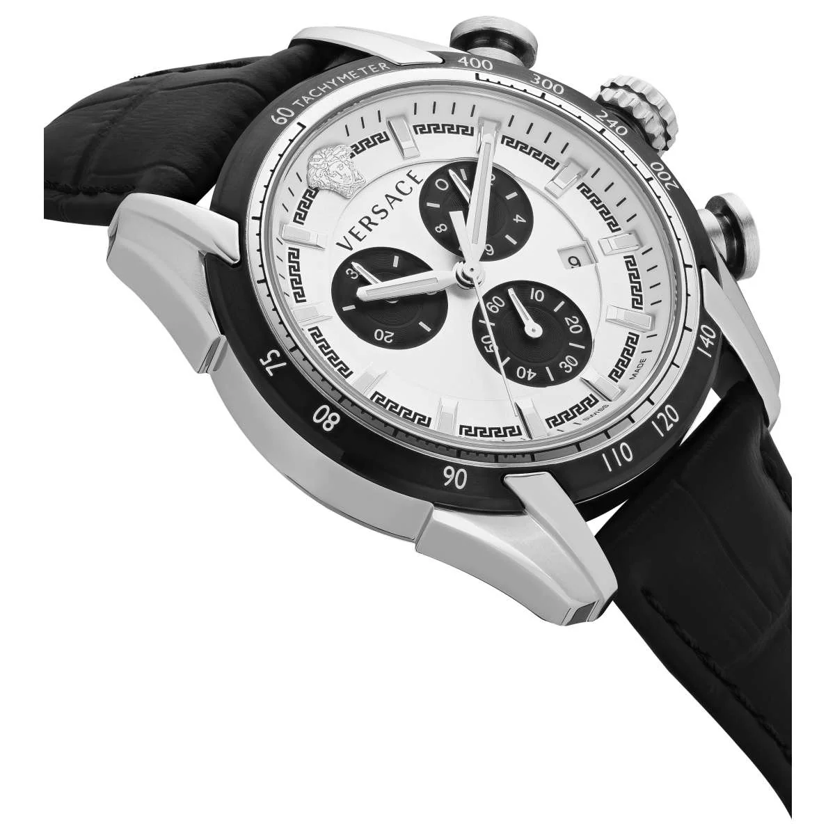 Versace V-Ray Men's Black White Chronograph Watch - Image 2