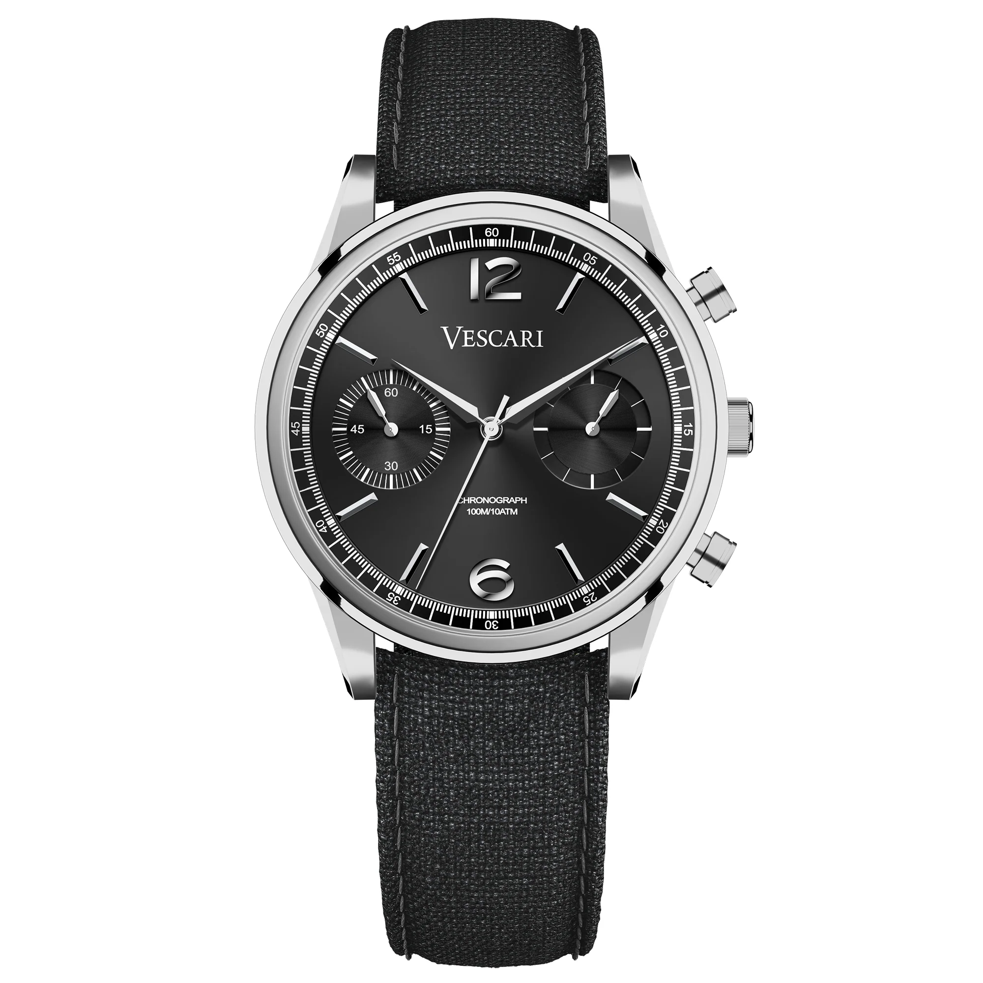 Vescari Chestor Black Chronograph Watch